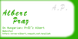 albert praz business card